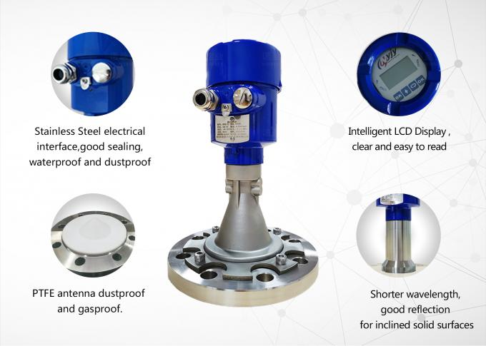 26GHz Radar Seviyesi Ölçütücüsü Sanitar Tip Sıvı Depolama Tankı Yüksek Koroziv Kaplar 1