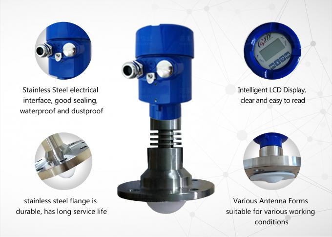 Yüksek frekanslı radar Seviye Göndericisi Dalga radarı Katı Seviye Sensörü Yönlendirilmiş radar Sinyal Seviye Meter 4